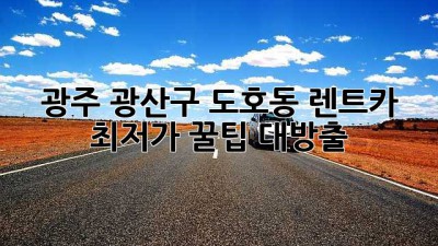 광주 광산구 도호동 렌트카 최저가 꿀팁 대방출! 🚗💨